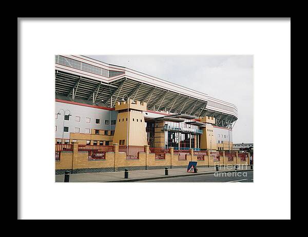 West Ham Framed Print featuring the photograph West Ham - Upton Park - West Stand External - March 2002 by Legendary Football Grounds