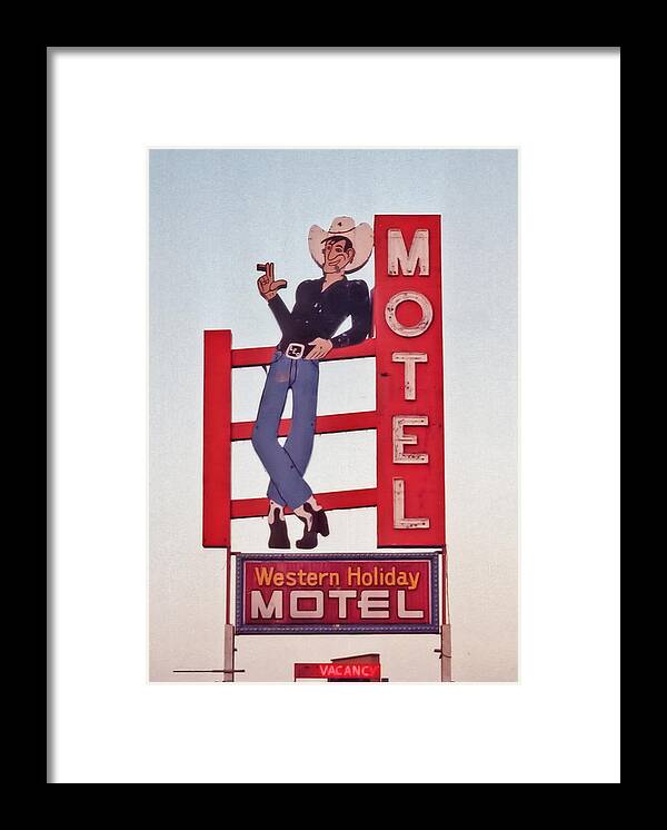 Film Framed Print featuring the photograph Western Holiday Motel by Matthew Bamberg