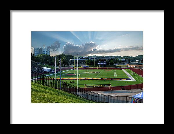 Il Framed Print featuring the photograph Western Illinois University Football Stadium by Thomas Woolworth