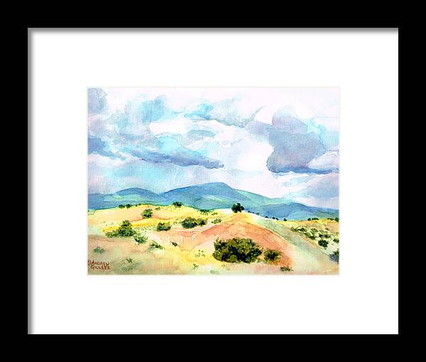 Landscape Framed Print featuring the painting Western Landscape by Andrew Gillette