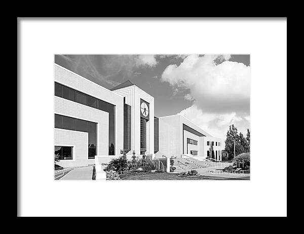 American Framed Print featuring the photograph Western Michigan University Stewart Clocktower and Waldow Library by University Icons