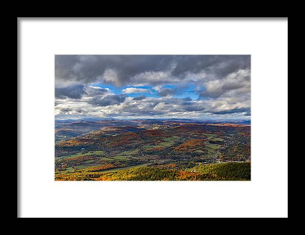 Landscape Framed Print featuring the photograph Western view from Mt Ascutney by Vance Bell