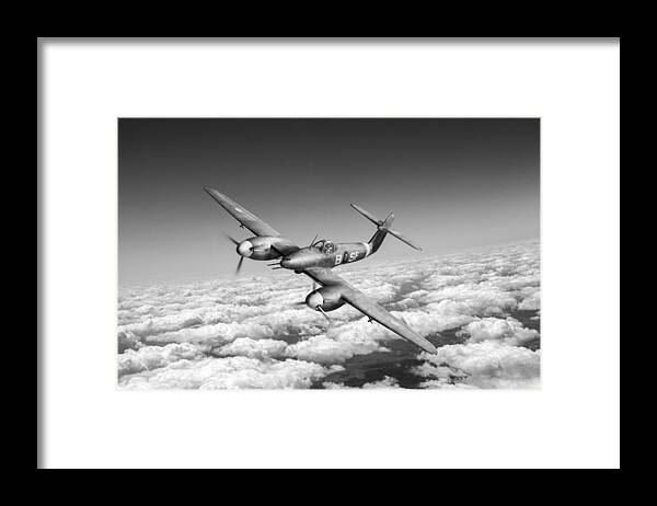 137 Squadron Framed Print featuring the photograph Westland Whirlwind portrait black and white version by Gary Eason