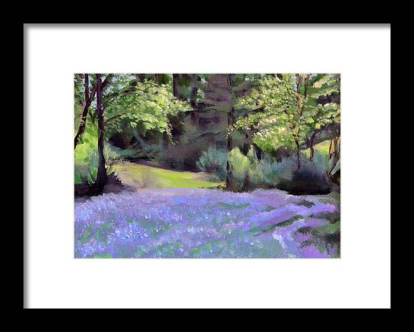 Camas Framed Print featuring the painting Westley's Meadow by Mary Chant