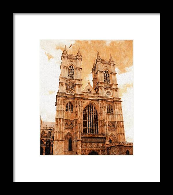 Church Abbey London Collegiate Church Of St Peter Gothic Centuries Old England Britain British Uk Historical Landmark Framed Print featuring the photograph Westminster Abbey by Diane Lindon Coy
