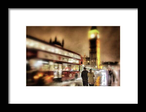 London Framed Print featuring the photograph Westminster Bridge in Rain by Jim Albritton