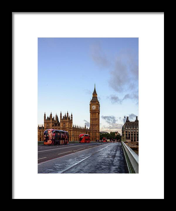 Westminster Bridge Framed Print featuring the digital art Westminster Bridge, London by Michael Lee