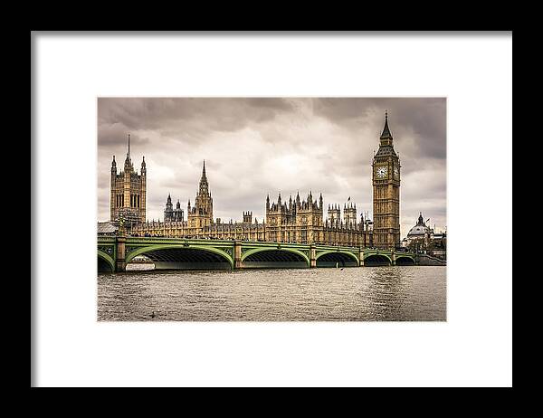 Elizabeth Tower Framed Print featuring the photograph Westminster Bridge London by Nicky Jameson
