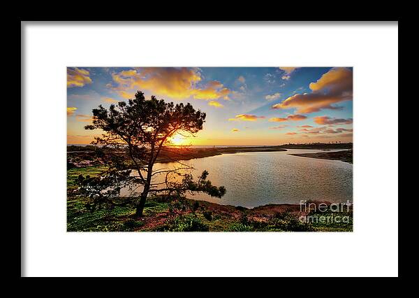 Batiquitos Lagoon Framed Print featuring the photograph What a Glow at the Batiquitos Lagoon by David Levin