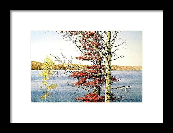 Autumn Framed Print featuring the painting What a View. by Conrad Mieschke