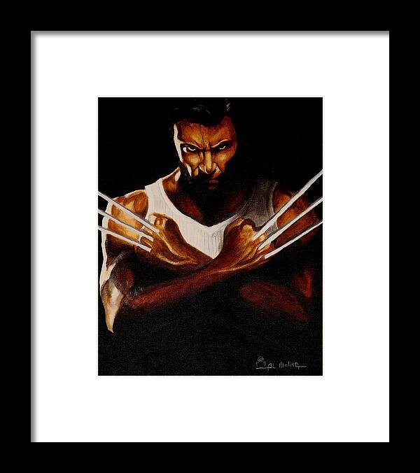 Wolverine Framed Print featuring the painting What cha looking at Bub by Al Molina