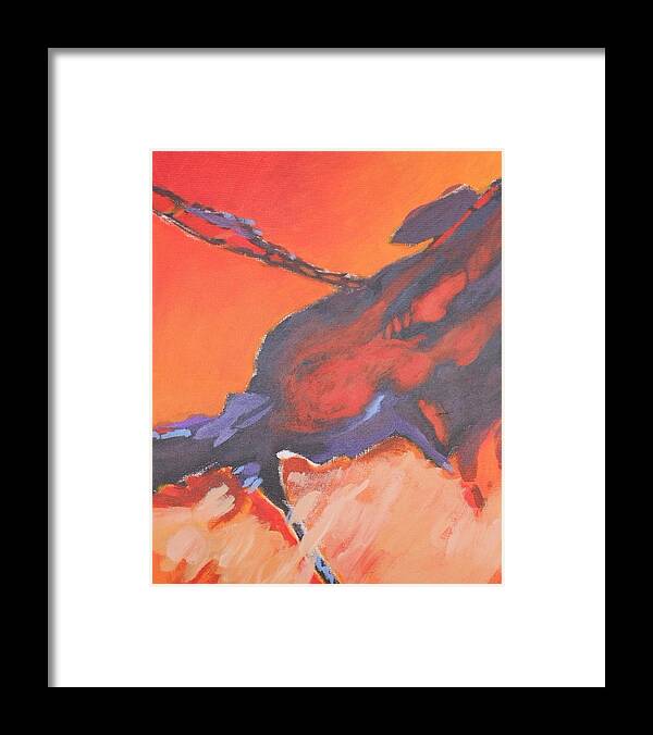 Abstract Framed Print featuring the painting What in the World? by Sharon Cromwell