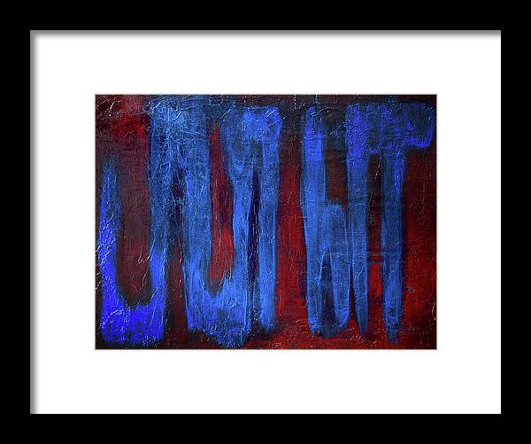 Abstract Framed Print featuring the painting What the...? by Rein Nomm