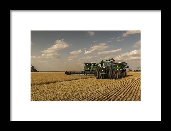 Kansas Framed Print featuring the photograph Wheat Harvest JD by Chris Harris