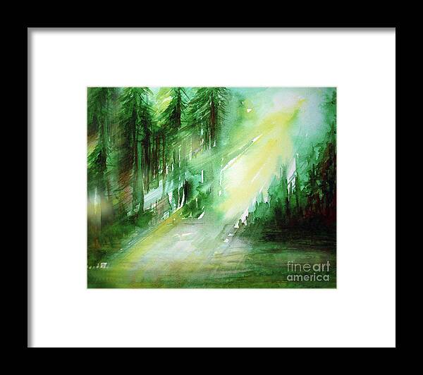 Light Framed Print featuring the painting When Forest Sings by Allison Ashton