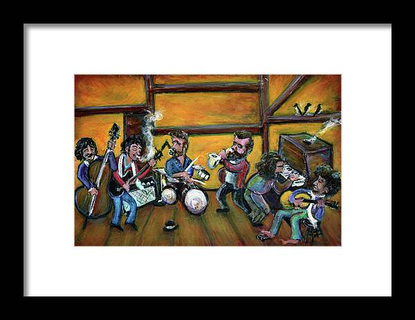 The Band Framed Print featuring the painting When I Paint My Masterpiece by Jason Gluskin