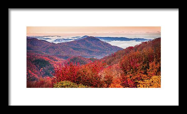 Autumn Mountains Framed Print featuring the photograph When Mountains Sing by Karen Wiles