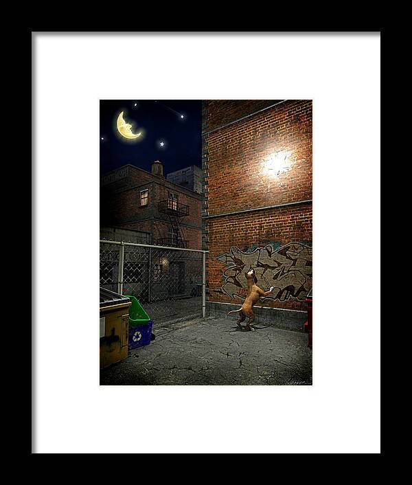 City Framed Print featuring the digital art When Stars Fall in the City by Cynthia Decker