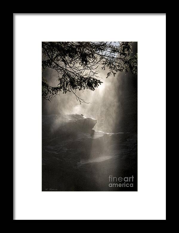 Scenic Framed Print featuring the photograph When sunlight and water spray meet by Arik Baltinester