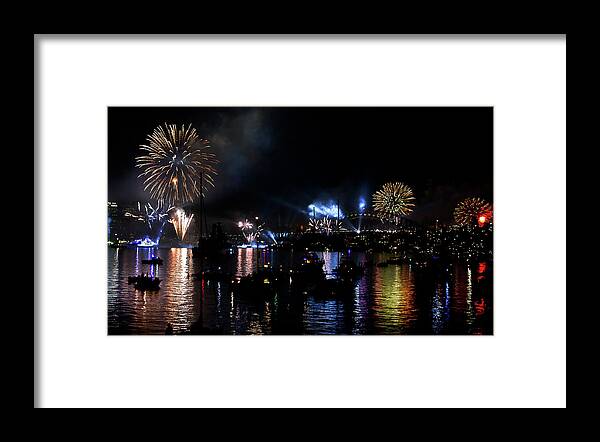 Fireworks Framed Print featuring the photograph When Sydney Celebrates by Miroslava Jurcik