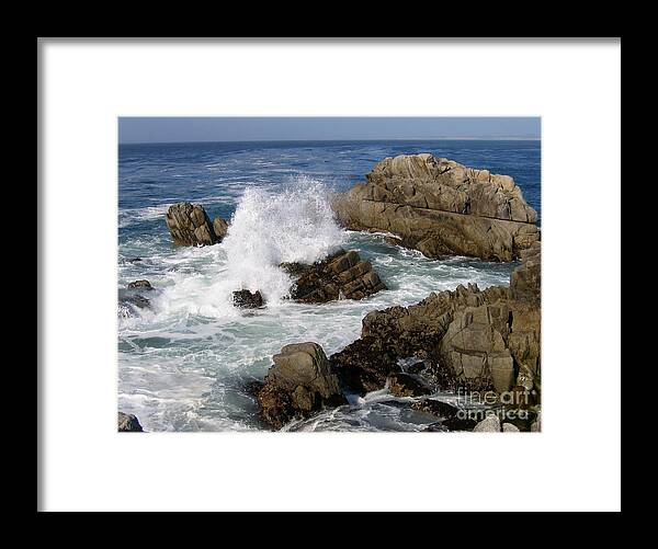 Pacific Grove Framed Print featuring the photograph When Water Meets Granite by James B Toy