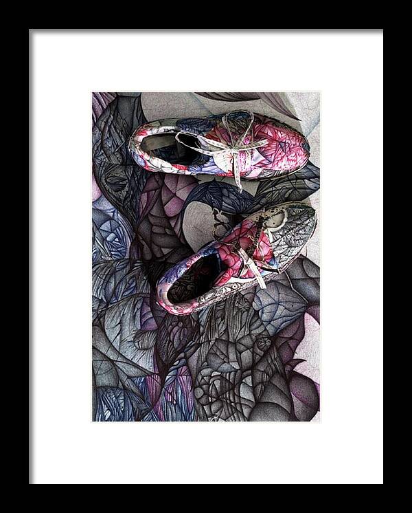 Ballpoint Pen On Bed Sheet And Multimedia Framed Print featuring the digital art Where Did You Buy Those Shoes by Jack Dillhunt