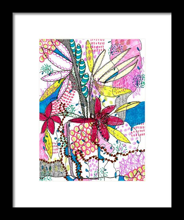 Mixed Media Art Framed Print featuring the mixed media Where did you put my cup? by Lisa Noneman