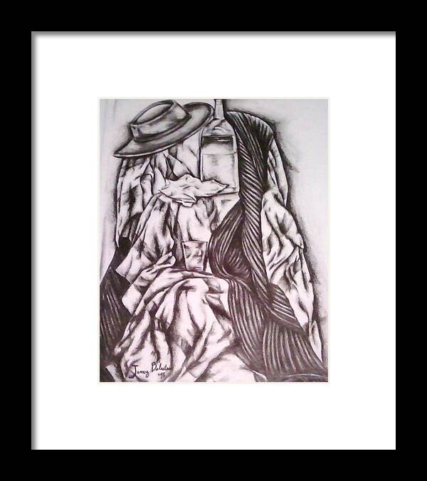 Black N White Still Life Framed Print featuring the drawing Where it May Fall by Jamey Balester