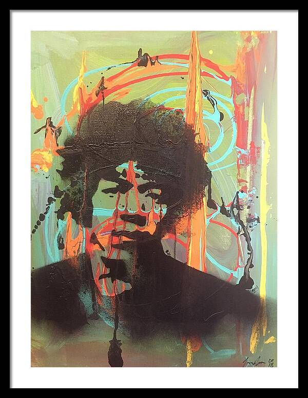Jimi Hendrix Framed Print featuring the painting Where my baby stay's by Jayime Jean