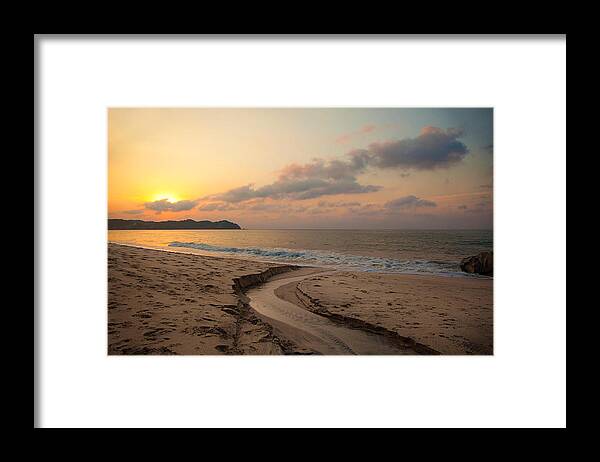 River Mouth Framed Print featuring the photograph Where the Creek meets the Ocean by Camilla Fuchs