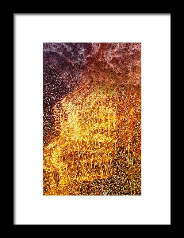 Illuminated Abstracts Framed Print featuring the digital art Where Theres Smoke by Becky Titus