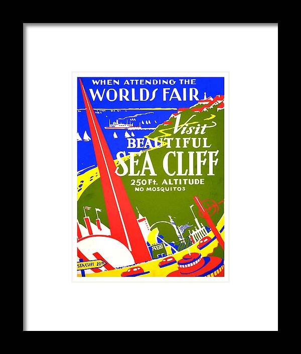 Worlds Fair Framed Print featuring the painting While in worlds fair, visit Sea Cliff by Long Shot