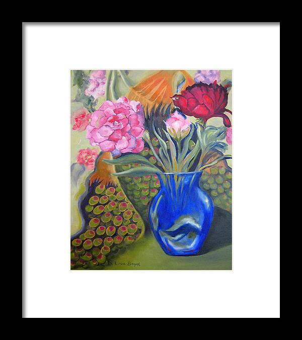 Floral Framed Print featuring the painting Whimsical Flowers by Lisa Boyd