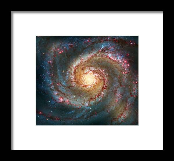 Space Framed Print featuring the photograph Whirlpool Galaxy by Jennifer Rondinelli Reilly - Fine Art Photography