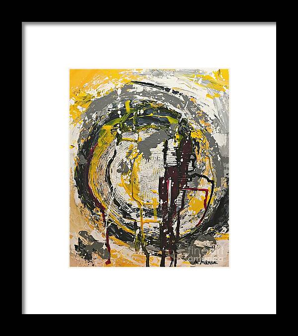 Abstract Framed Print featuring the painting Whirlwind by Mary Mirabal