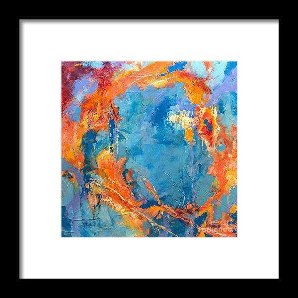 Abstract Framed Print featuring the painting Whirlwinds Dancing by Mary Mirabal
