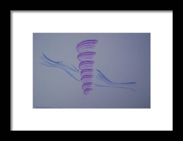 Abstract Drawing Framed Print featuring the painting Whirly by Suzanne Udell Levinger