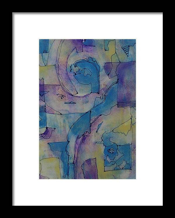 Abstract Framed Print featuring the painting Whisper by Louise Adams