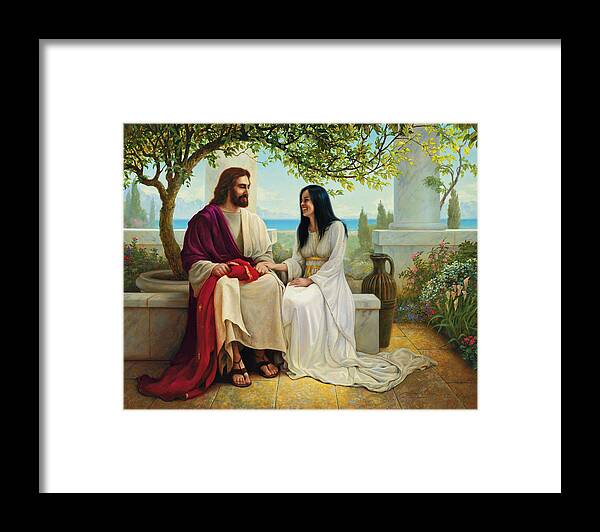 Jesus Framed Print featuring the painting White as Snow by Greg Olsen