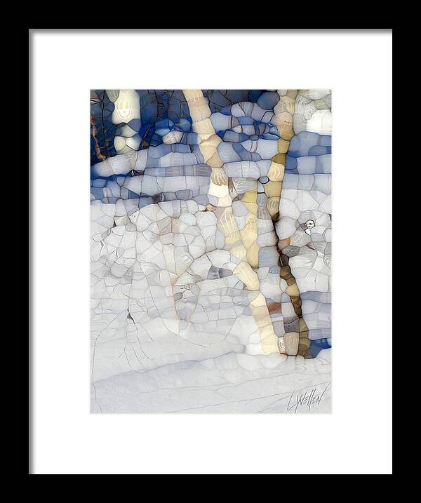 Birch Framed Print featuring the digital art White Birch by Lynellen Nielsen