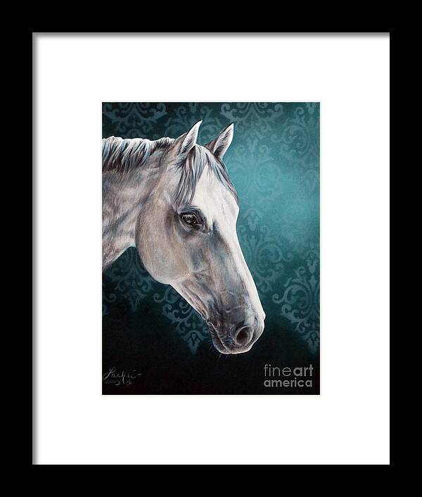 White Horse Framed Print featuring the painting White Horse by Lachri