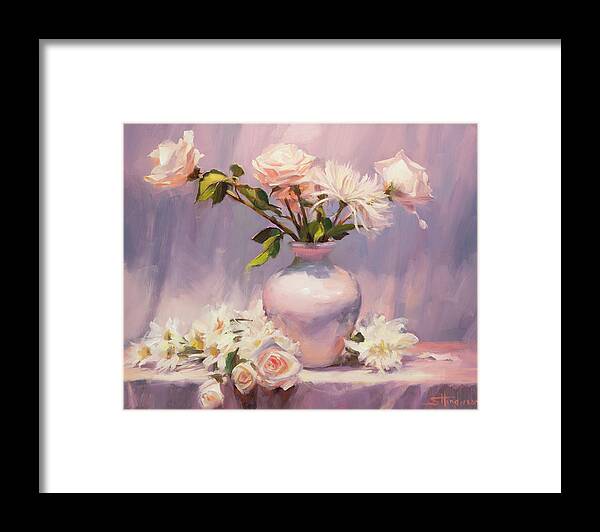 Flower Framed Print featuring the painting White on White by Steve Henderson