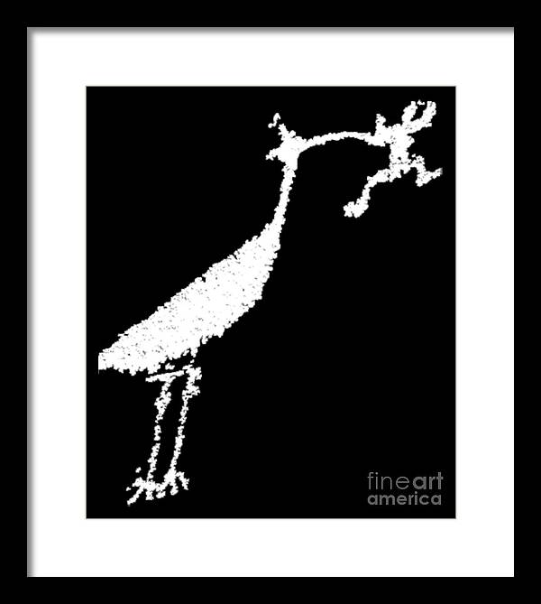 Petroglyph Framed Print featuring the photograph White Petroglyph by Melany Sarafis
