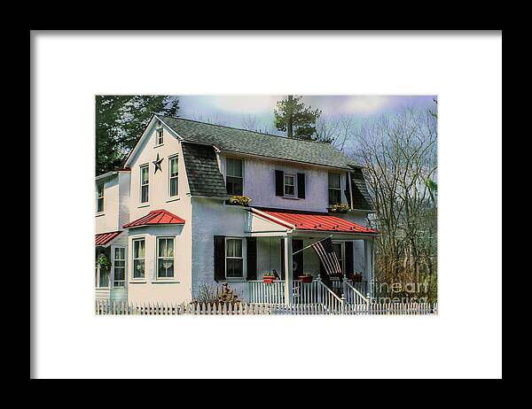 House Framed Print featuring the photograph White Picket Fence by Sandy Moulder