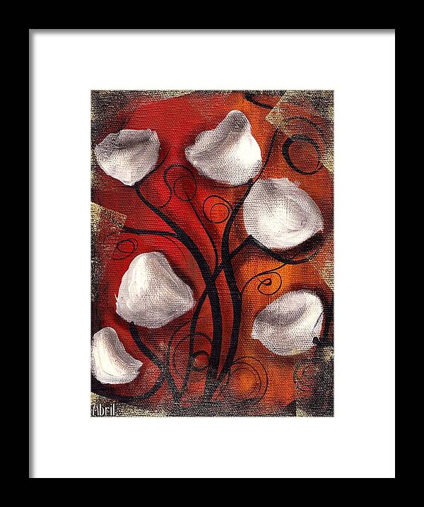 Flowers Framed Print featuring the painting White Poppies by Abril Andrade