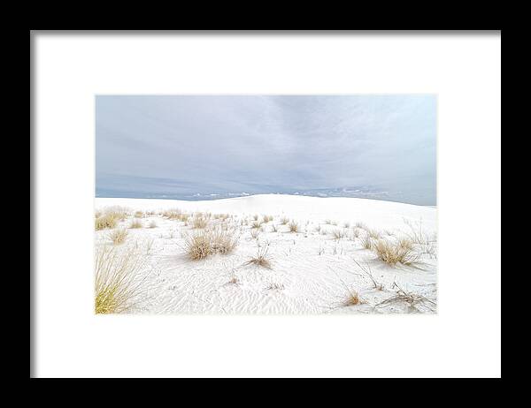 Darin Volpe Architecture Framed Print featuring the photograph White Sand, Gray Sky - White Sands National Monument by Darin Volpe