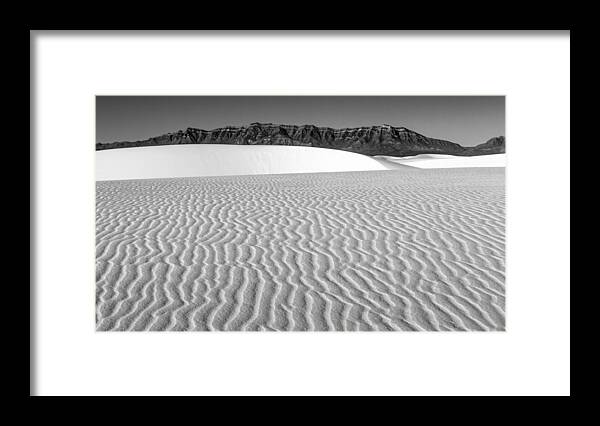 White Sands National Monument Framed Print featuring the photograph White Sands and San Andres Mountains by Joseph Smith