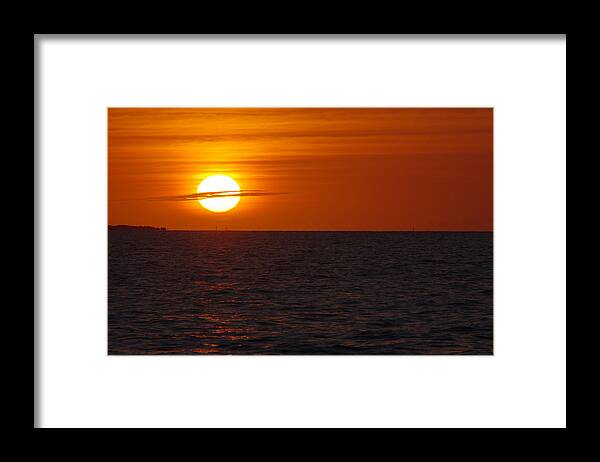Key West Framed Print featuring the photograph White Street Pier Sunrise by Greg Graham