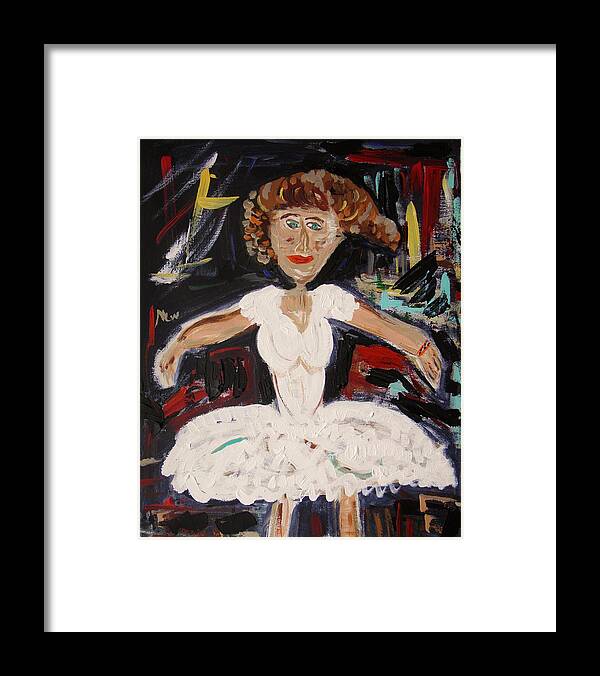 Ballet Framed Print featuring the painting White Tutu by Mary Carol Williams