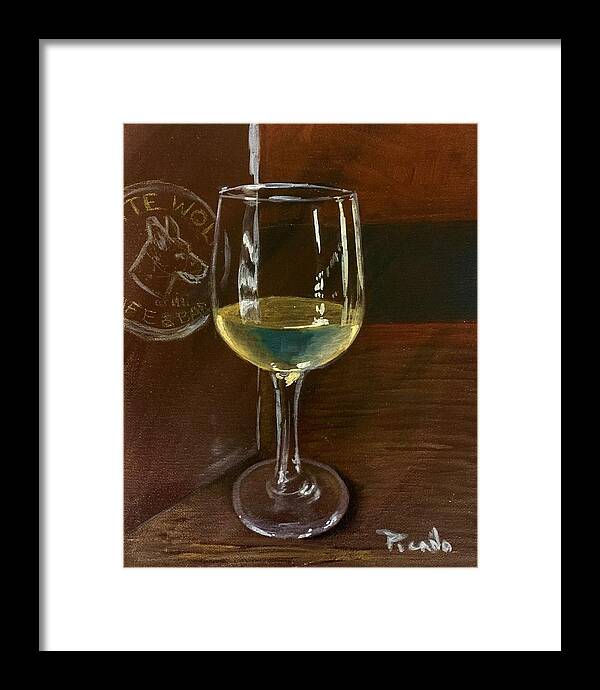 Reflections Framed Print featuring the painting White Wolf Chardonnay by Holly Picano